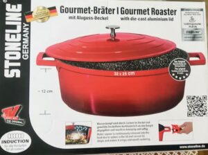 หม้ออบแบบเหนี่ยวนำไฟฟ้า STONELINE พร้อมฝาอลูมิเนียมหล่อขึ้นรูป STA